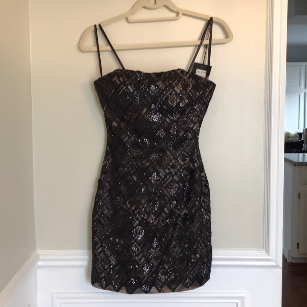 Strapless mini evening cocktail dress